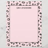 Vrouwelijk roze luipaard print papier blad (Voorkant)