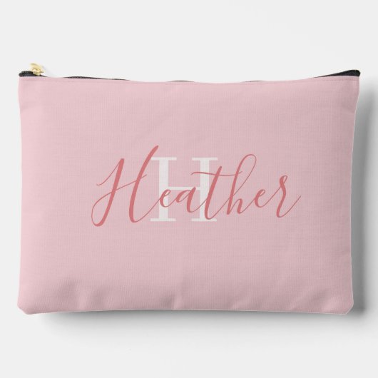 Vrouwelijk roze met naam en initiaal etui (Voorkant)