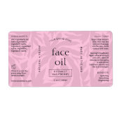 Vrouwelijk Roze Modern 2 OZ Cosmetische Fles Label (Voorkant)
