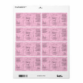 Vrouwelijk Roze Modern 2 OZ Cosmetische Fles Label (Full Sheet)