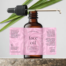 Vrouwelijk Roze Modern 2 OZ Cosmetische Fles Label