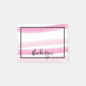 Vrouwelijk Roze Moderne Waterverf look Stripes Naa Post-it® Notes (Voorkant)
