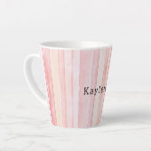 Vrouwelijk Roze Strepen Latte Mok (Linkerhoek)