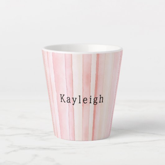 Vrouwelijk Roze Strepen Latte Mok (Voorkant)