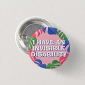 Vrouwelijk Roze Tropische Bladeren Onzichtbare Han Ronde Button 3,2 Cm (Voorkant /achterkant)