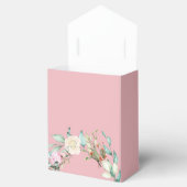 Vrouwelijk Schrift Monogram Roze Bloemen Bedankdoosjes (Geopend)
