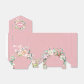 Vrouwelijk Schrift Monogram Roze Bloemen Bedankdoosjes (Uitgevouwen)