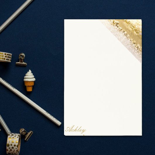 Vrouwelijk script gouden marmer post-it® notes