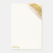Vrouwelijk script gouden marmer post-it® notes (Voorkant)