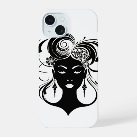 vrouwelijk silluet iPhone 15 case (Achterkant)