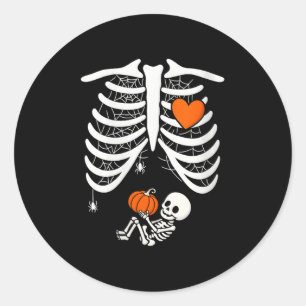 Vrouwelijk skelet Baby Zwangere Röntgenfoto Ribben Ronde Sticker