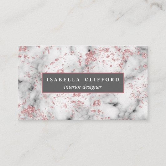 Vrouwelijk sprankelend roos goud | professioneel visitekaartje (Voorkant)