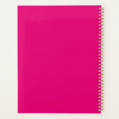 Vrouwelijk Stijlvol Monogram Typografie Hot Pink Planner (Achterkant)