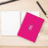 Vrouwelijk Stijlvol Monogram Typografie Hot Pink Planner