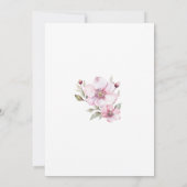 Vrouwelijk Stoffig Roze Rozen Bloemen Vrijgezellen Kaart (Achterkant)