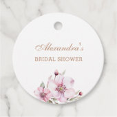 Vrouwelijk stoffig roze rozen bruidsdiner bedankje bedankjes labels (Voorkant)