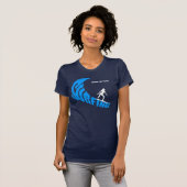 Vrouwelijk surfen aanpasbaar t-shirt (Voorkant volledig)