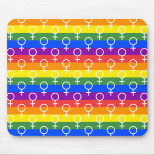 Vrouwelijk Symbool Regenboog Patroon Muismat