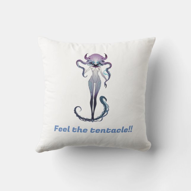 Vrouwelijk tentakel vierkant kussen (Achterkant)