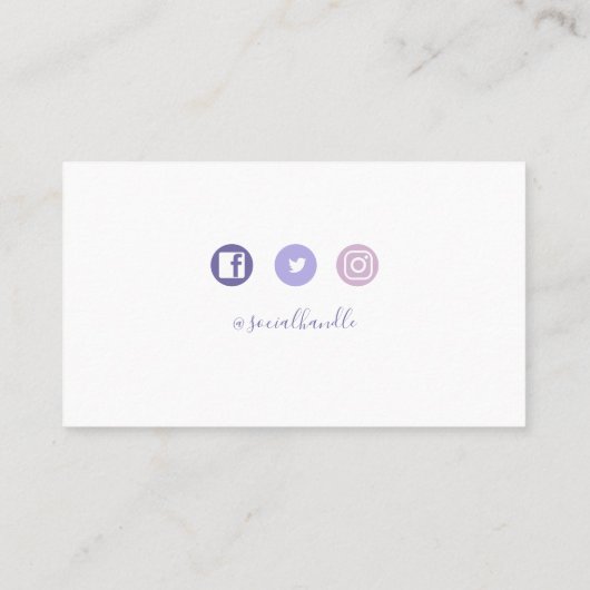 Vrouwelijk & trendy Volg mij Social Media Foto Visitekaartje (Achterkant)