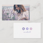 Vrouwelijk & trendy Volg mij Social Media Foto Visitekaartje (Voorkant / Achterkant)