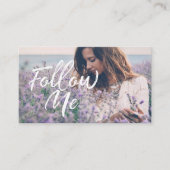 Vrouwelijk & trendy Volg mij Social Media Foto Visitekaartje (Voorkant)