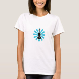 Vrouwelijk Violin T-Shirt-Daisy Blue T-shirt