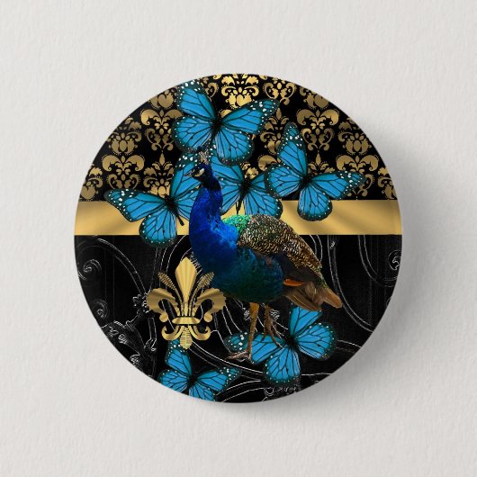 vrouwelijk vredesontwerp ronde button 5,7 cm (Voorkant)