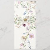 Vrouwelijk Wildflower Vrijgezellenfeest Menu (Achterkant)