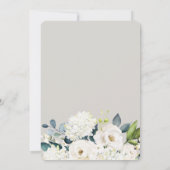 Vrouwelijk wit bloemen verjaardagsfeestje kaart (Achterkant)