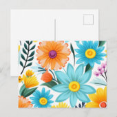  vrouwelijk wit bloemmotief feestdagenkaart (Voorkant / Achterkant)