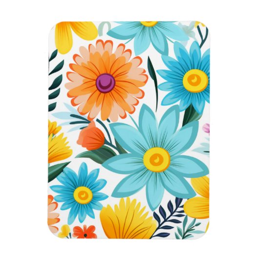 vrouwelijk wit bloemmotief magneet (Verticaal)