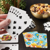 vrouwelijk wit bloemmotief pokerkaarten (Insitu)