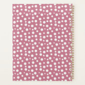 Vrouwelijk wit blozend roze polka stippenpatroon planner (Achterkant)