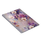 Vrouwelijk wit glam goud Paarse bloemen Notitieboek (Rechterzijde)
