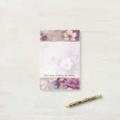 Vrouwelijk  Wit Glam Goud Paarse Bloemen Post-it® Notes (Op bureau)