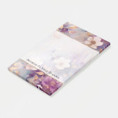 Vrouwelijk  Wit Glam Goud Paarse Bloemen Post-it® Notes (Schuin)