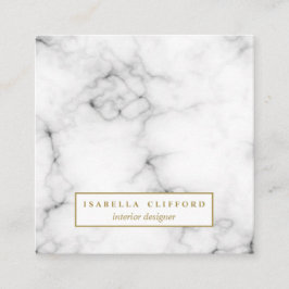 Vrouwelijk wit marmer | Professionele logo Vierkante Visitekaartje