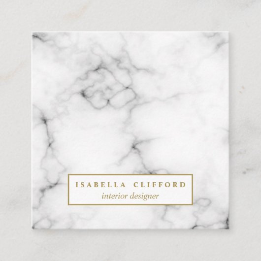 Vrouwelijk wit marmer | Professionele logo Vierkante Visitekaartje (Voorkant)