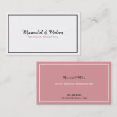 Vrouwelijk wit roze elegant professional visitekaartje (Voorkant / Achterkant)