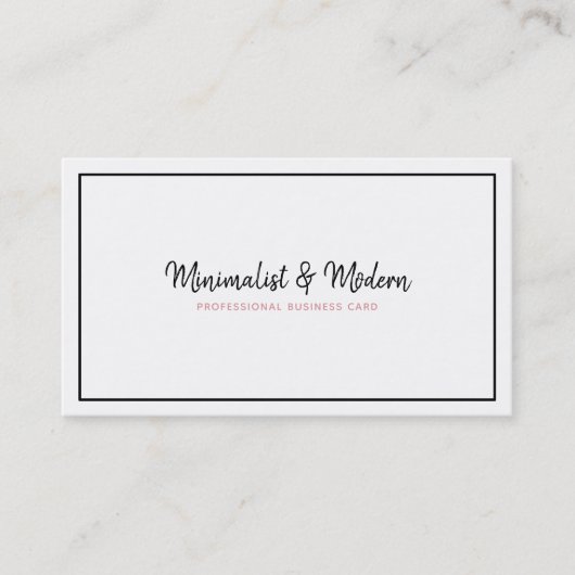 Vrouwelijk wit roze elegant professional visitekaartje (Voorkant)