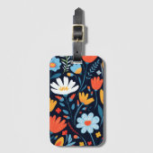  vrouwelijk zwart bloemmotief bagagelabel (Voorkant (verticaal))