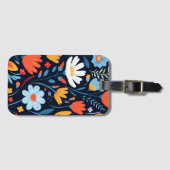  vrouwelijk zwart bloemmotief bagagelabel (Voorkant (horizontaal))