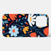 vrouwelijk zwart bloemmotief Case-Mate iPhone case (Achterkant (horizontaal))
