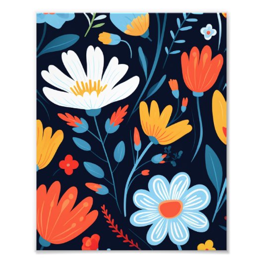  vrouwelijk zwart bloemmotief foto afdruk (Voorkant)