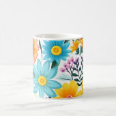  vrouwelijk zwart bloemmotief koffiemok (Center)