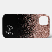 Vrouwelijk Zwarte Roze Roze Roos Gouden Glitter Mo Case-Mate iPhone Case (Achterkant (horizontaal))