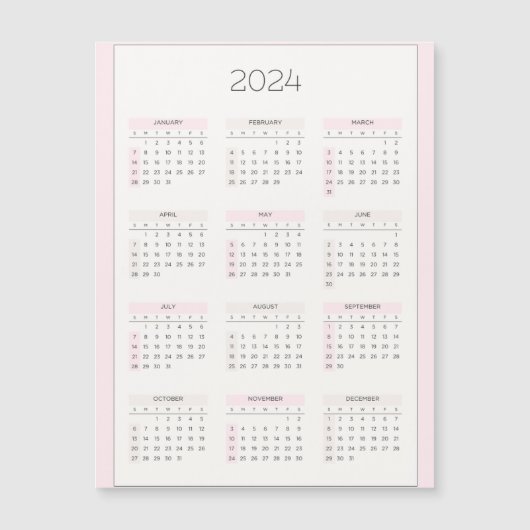 Vrouwelijke 2024Jaarkalender Planner Magnetische K (Voorkant)