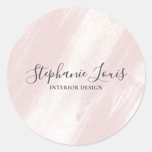 Vrouwelijke Abstracte Blush Pink Beauty Boho Ronde Sticker
