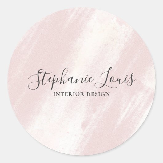 Vrouwelijke Abstracte Blush Pink Beauty Boho Ronde Sticker (Voorkant)